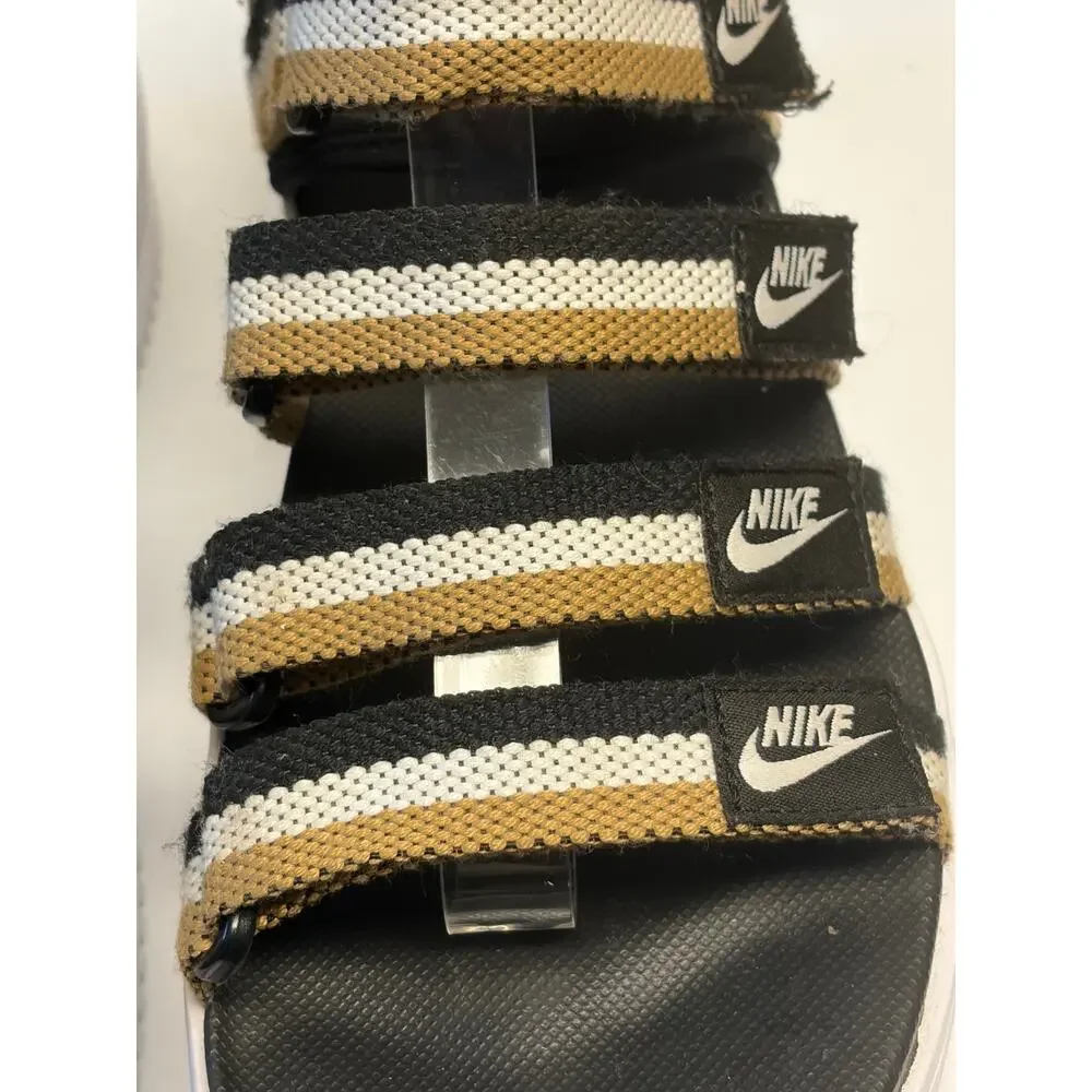Nike Icon Classic Platform Sandals Black Tan Striped Women’s US 9 EU 40.5
